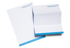 DIN A4 Briefpapier ungefalzt und gefalzt auf 10 x 21 cm (DIN Lang Format)